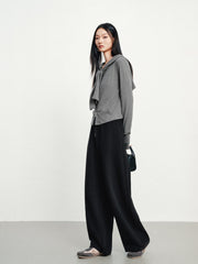 Women's Casual Knit Elastic-Waist Curved-Leg Pants