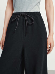 Women's Casual Knit Elastic-Waist Curved-Leg Pants