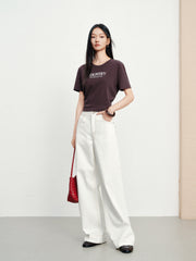 Women's Casual High-Rise Straight-Wide Leg Jeans