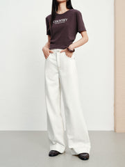 Women's Casual High-Rise Straight-Wide Leg Jeans