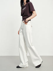 Women's Casual High-Rise Straight-Wide Leg Jeans