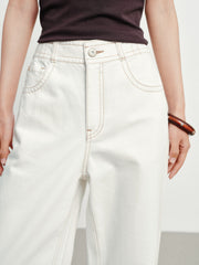 Women's Casual High-Rise Straight-Wide Leg Jeans
