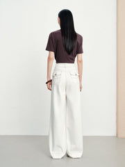 Women's Casual High-Rise Straight-Wide Leg Jeans