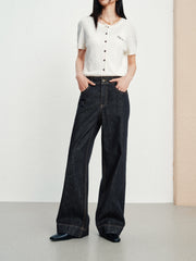 Women's Casual High-Rise Straight-Wide Leg Jeans