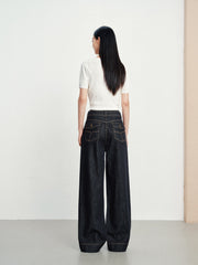 Women's Casual High-Rise Straight-Wide Leg Jeans
