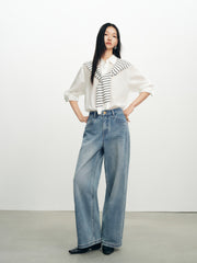Women's Casual Flattering High-Rise Wide-Leg Jeans