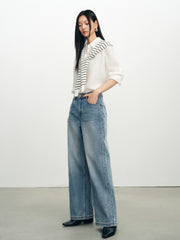 Women's Casual Flattering High-Rise Wide-Leg Jeans