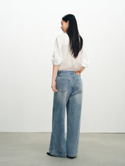 Women's Casual Flattering High-Rise Wide-Leg Jeans