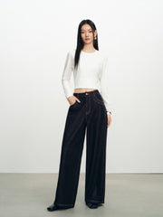 Women's Casual Flattering High-Rise Wide-Leg Jeans