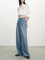 Women's Casual Sparkle Meteor Wide-Leg Jeans