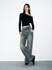 Women's Casual Sparkle Square-Crystal Jeans