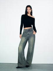 Women's Casual Sparkle Square-Crystal Jeans