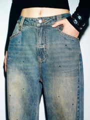 Women's Casual Sparkle Square-Crystal Jeans