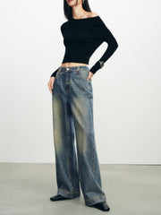 Women's Casual Sparkle Square-Crystal Jeans