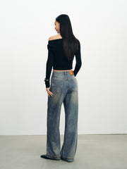 Women's Casual Sparkle Square-Crystal Jeans