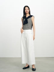 Women's Casual Waist-Cinching Tencel Sweatshirt Set