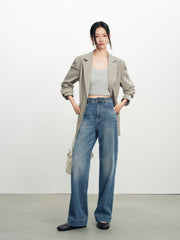 Women's Casual High-Stretch Straight-Leg Jeans