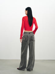 Women's Casual High-Waist Wide-Leg Lyocell Jeans