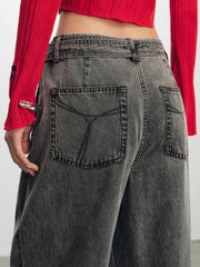Women's Casual High-Waist Wide-Leg Lyocell Jeans