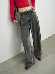Women's Casual High-Waist Wide-Leg Lyocell Jeans
