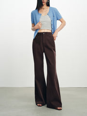 Women's Casual Brown Flare Jeans