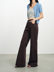 Women's Casual Brown Flare Jeans