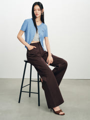 Women's Casual Brown Flare Jeans