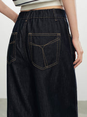 Women's Casual High-Waist Cropped Curved-Leg Jeans
