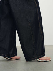 Women's Casual High-Waist Cropped Curved-Leg Jeans