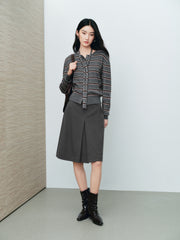 Women's Intellectual Wool-Blend Striped Knit Cardigan