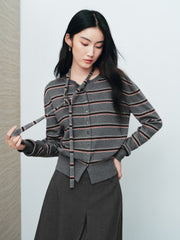 Women's Intellectual Wool-Blend Striped Knit Cardigan