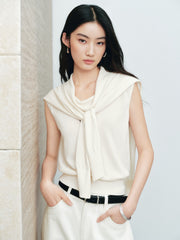 Women's French-Style Cowl-Neck Knit Tank Pullover