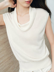Women's French-Style Cowl-Neck Knit Tank Pullover