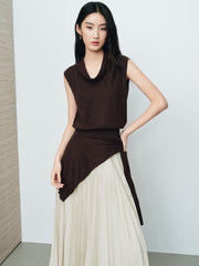 Women's French-Style Cowl-Neck Knit Tank Pullover