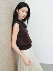 Women's French-Style Cowl-Neck Knit Tank Pullover