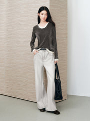 Women's Minimalist Two-in-One Color-Block  T-Shirt