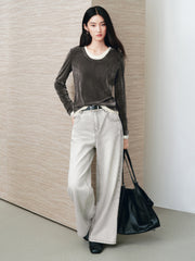 Women's Minimalist Two-in-One Color-Block  T-Shirt