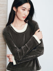 Women's Minimalist Two-in-One Color-Block  T-Shirt