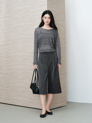 Women's Commuter Grey Tailored Bermuda Shorts