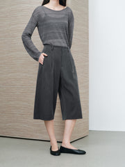 Women's Commuter Grey Tailored Bermuda Shorts