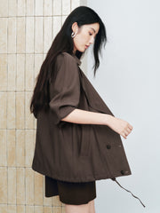 Women's Vintage Double-Breasted Trench Coat