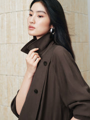 Women's Vintage Double-Breasted Trench Coat