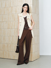 Women's Commuter Sleeveless Trench-Style Vest