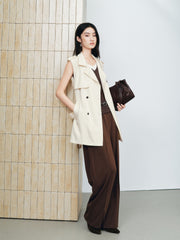 Women's Commuter Sleeveless Trench-Style Vest