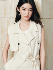 Women's Commuter Sleeveless Trench-Style Vest
