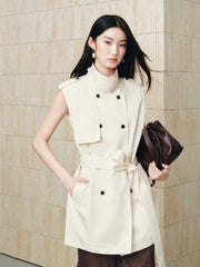 Women's Commuter Sleeveless Trench-Style Vest