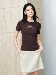 Women's Vintage Slim-Fit Cropped Tencel T-Shirt