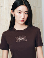 Women's Vintage Slim-Fit Cropped Tencel T-Shirt