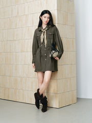 Women's Utility-Style Long-Sleeve Shirt Dress