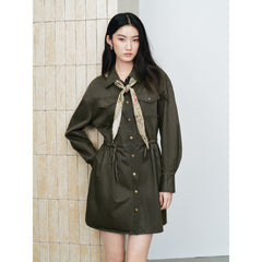 Women's Utility-Style Long-Sleeve Shirt Dress